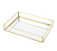 Rectangulaire Phnom Penh Plateau de Rangement en Verre Plateau en Or Miroir Rectangle Miroir Plateau Peut contenir des Bijoux de Parfum cosmétiques(S)