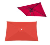 Rectangulaire Toile De Rechange Pour Parasol Déporté 2x3m Carré 2x2m 3x3m, Auvent De Remplacement Pour Parapluie De Terrasse, 4/6/8 Ribs Étanche Housse De Rechange Pour Cour Jardin Plage(Red,2X3m)
