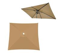 Rectangulaire Toile De Rechange Pour Parasol Déporté 2x3m Carré 2x2m 3x3m, Auvent De Remplacement Pour Parapluie De Terrasse, 4/6/8 Ribs Étanche Housse Pour Cour Jardin Plage(Khaki,197X197cm)
