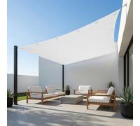 Rectangulaire Toile d'ombrage Respirante 2 x 3 m Perméable à L’Eau Respirant HDPE Rectangulaire Tissu Léger pour Abri Voiture, Auvent et Espace Extérieur, Blanc