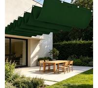 Rectangulaire Vague Voile Ombrage 700 x 340 cm Toile Imperméable Voile d'ombrage Toile Rectangulaire avec Oeillets et Cordons pour Patio Jardin Terrasse Extérieur Balcon, Vert Foncé