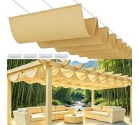 Rectangulaire Voile Ombrage 60 x 350 cm Imperméable, 98% de Protection UV, Résistante Aux Intempéries - Protection Solaire Filet d'ombrage Bâche Ombrage pour Toit, Jardin, Serre, Jaune Sable