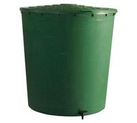 Récupérateur à eau rond 200L vert - couvercle clipsé et robinet