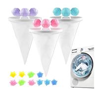 Récupérateur de peluches pour lave-linge | 3 pièces, sachet filtrant flottant réutilisable avec 10 billes | Éliminateur de poils d'animaux pour lavage | Pour Chemises, Salle de Bain, Maison, Voyage, N
