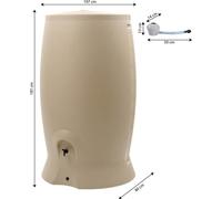 Récupérateur D'eau 1000 Litres Beige + Kit Collecteur Universel - Recup'o - Eda