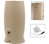 EDA - Récupérateur d'eau RÉCUP'O 500 L - Kit Collecteur Filtrant Inclus - Bille Indicatrice de Niveau d'eau - Bouchon de Vidange + Robinet à Embout - Beige