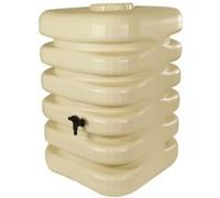 Belli Baril d'eau de pluie cubique 350 L beige Polyéthylène 60×60×120 cm