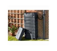 Outside Living Industries récupérateur d'eau tonneau Mural - hdpe, 320 l, Vert, INCL. Robinet - h135 x 40 x 30 cm