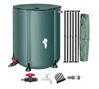 Récupérateur d'eau de pluie pliable avec support et robinet, kit de récupération d'eau de pluie pour jardin, système de rangement peu encombrant, récupérateur d'eau de pluie pliable en PVC p