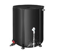 Récupérateur d'eau de pluie pliable avec support et robinet - Kit de récupération d'eau de pluie pour jardin - Système de stockage peu encombrant - 13-264 gallons - Récupérateurs d'eau de pl