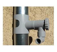 Récupérateur d'eau de pluie pour gouttière ronde, kit complet raccord et tuyau. Installation facile et écologique pour jardin.