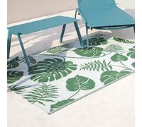 RED DECO Tapis d'extérieur/intérieur réversible AMAZONIE 180 x 120 cm, Vert/Blanc
