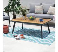 RED DECO Tapis d'extérieur/intérieur réversible Kenya 180 x 120 cm Turquoise/Blanc