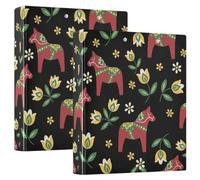 Red Horse Lot de 2 classeurs à trois anneaux Motif floral Jaune