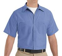 Red Kap Industrial Work Shirt, Regular Fit, Short Sleeve Chemise Longue à Bouton d'utilité Professionnelle, Bleu pétrole, 4XL Homme