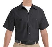 Red Kap Industrial Work Shirt, Regular Fit, Short Sleeve Chemise Longue à Bouton d'utilité Professionnelle, Noir, 3XL Grande Taille Homme
