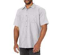Red Kap Industrial Work Shirt, Regular Fit, Short Sleeve Chemise Longue à Bouton d'utilité Professionnelle, Gris argenté, XL Homme