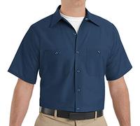 Red Kap Men's Industrial Short-Sleeve Work Shirt,Navy, X-Large