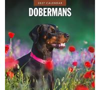 Red Robin Calendrier mural mensuel 2027 Dobermans 30,5 x 30,5 cm | Calendrier de 12 mois à suspendre, papier épais et robuste de qualité supérieure, notes lignées et zone de tâches