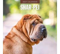 Red Robin Shar-Pei Calendrier mural mensuel 2027 30,5 x 30,5 cm | Calendrier de 12 mois à suspendre, papier épais et robuste de qualité supérieure, notes lignées et zone de tâches