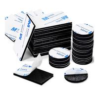 Redamancy 50 Pièces Double Face Extra Fort, 3mm Adhesif Double Face, Tampon Adhésif Double Face, Pastille Adhesive Double Face Imperméables Rectangulaire et Rond pour Bricolage Bureau Ménage（Noir）