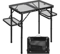 REDCAMP Table de Camping Portable Pliante avec 4 Positions réglables - 90 x 41 cm - Table de Barbecue Pliable Multifonction avec Plaque en Maille métallique - pour Camping, Cuisine, Barbecue, RV