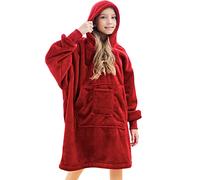 REDESS Sweat à capuche Blanket, couverture portable Oversized Sherpa avec manches et poche géante, sweat à capuche confortable pour adultes et enfants
