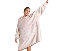 REDESS Sweat à capuche Blanket, couverture portable Oversized Sherpa avec manches et poche géante, sweat à capuche confortable pour adultes et enfants