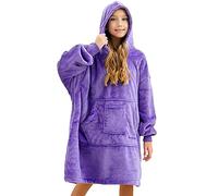 REDESS Sweat à capuche Blanket, couverture portable Oversized Sherpa avec manches et poche géante, sweat à capuche confortable pour adultes et enfants