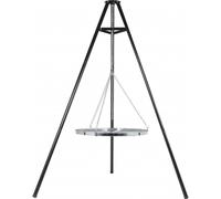RedFire Barbecue Trépied 172 cm Noir – Grille Suspendue Réglable Ø65 cm, BBQ Extérieur Stable avec Chaîne, Grill sur Feu de Camp