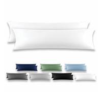 REDKEY Taie de Traversin 40x145 Blanc - Lot de 2 Taies d'Oreillers 40 x 145 Carré en Microfibre Brossée, Housse Oreiller Coussin Oreiller avec sa Fermeture à Rabat (sans Fermeture Éclair)
