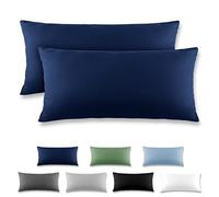 REDKEY Taie Oreiller 40x80 Bleu foncé - Lot de 2 Taies d'Oreillers 40 x 80 Carré en Microfibre Brossée, Housse Oreiller Coussin Oreiller avec sa Fermeture à Rabat (sans Fermeture Éclair)