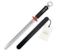 REDSALT® Premium fusil à aiguiser 30cm ovale micro-fin saphir pour couteaux de haute qualité | HRC 65 acier chrome vanadium Made in Germany | Aiguiseur professionnel, manche ergonomique