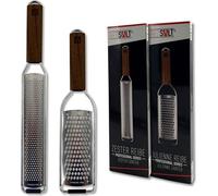 REDSALT® Premium Zester Julienne Set de râpes en acier inoxydable avec manche en bois | Râpe et râpe de cuisine pour citron gingembre carottes fromage | Râpe à parmesan gingembre râpe à citron fromage