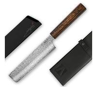 REDSALT® Professional Series NAKIRI 三德 couteau à parer 17cm | 69 couches fabriqué à la main au Japon | couteau professionnel de cuisine à lame martelée en acier inoxydable Damas extra tranchant