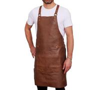 REDSALT® tablier cuir de buffle souple, suede, tablier barbecue | 84x62cm | accessoires pour la cuisine exterieur, le serveur et le barman, comme tablier de cuisine | cadeau homme