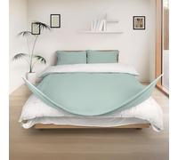 REDSSEN Parure de Housse de Couette 3 pièces | Fermeture éclair Double 3 côtés, Coton Bio 400TC, Rose Nuage, Douce pour la Peau (Vert Nuage, 200x200cm + Pillowcase 80 * 80)