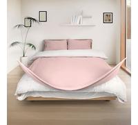REDSSEN Parure de Housse de Couette 3 pièces | Fermeture éclair Double 3 côtés, Coton Bio 400TC, Rose Nuage | 200×200cm + 2 taies d’Oreiller 65×65cm, Douce pour la Peau