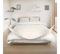 REDSSEN Parure de Housse de Couette 3 pièces | Fermeture éclair Double 3 côtés, Coton Bio 400TC, Rose Nuage, Douce pour la Peau (Petites Fleurs Jaunes, 200x200cm + Pillowcase 65 * 65)