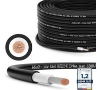 RedStar24 Câble Solaire Premium 4mm² Noir 20m - Résistant aux UV, Flexible, Câble Photovoltaïque, Câble PV, Câble de Connexion Solaire pour Panneaux Solaires, Onduleurs & Régulateurs de Charge