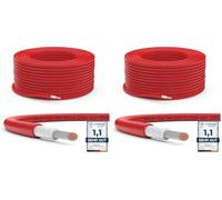 RedStar24 Câble Solaire Premium 6mm² Rouge 10m - Résistant aux UV, Flexible, Câble Photovoltaïque pour Panneaux Solaires, Onduleurs & Régulateurs de Charge (Lot de 2)