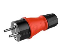 RedStar24 - Prise Mâle 220V IP54 | Fiche de Protection Robuste en Caoutchouc & Plastique, Noir Rouge | Parfait pour l’Extérieur | Prise Électrique à 3 Broches | Fiche Mâles Schuko