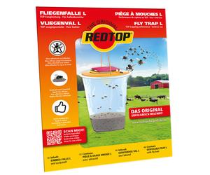 REDTOP Piège à mouches taille L, 3 litres piège à mouches biologique, attractif inclus
