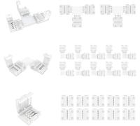 REDTRON 22 Pcs RGB 5050 Connecteur de Ruban LED, Connecteur Rapides de Bande LED à 4 Broches pour Strip LED SMD 5050 RGB de 10mm de Large[Soudage Gratuit]