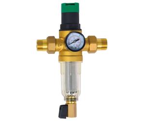 Réducteur de pression d'eau, 1 pouce, avec manomètre et filtre à mailles
