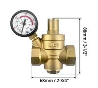 Réducteur de pression d'eau DN20 en laiton avec manomètre réglable - 1,6 MPa