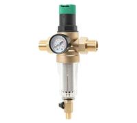 Réducteur de pression d'eau / régulateur de pression - Raccordement au réseau d'eau de jardin - DN20 - Filtre à rinçage à contre-courant - Avec manomètre - Pour l'arrosage