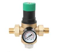 Réducteur de pression d'eau - Vanne de régulation de pression - DN25 - Laiton - Avec manomètre - Filtre de réseau intégré - Pour l'eau