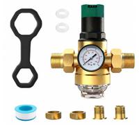 Réducteur de pression pour eau, 1 pouce, en laiton, avec manomètre et filtre à sable