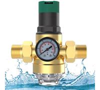 Réducteur de pression pour eau, diamètre 1 pouce, avec manomètre et filtre à sable, en laiton